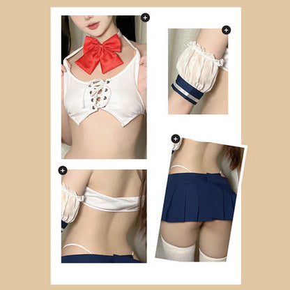 Cute Lace Up Lingerie Set modakawa