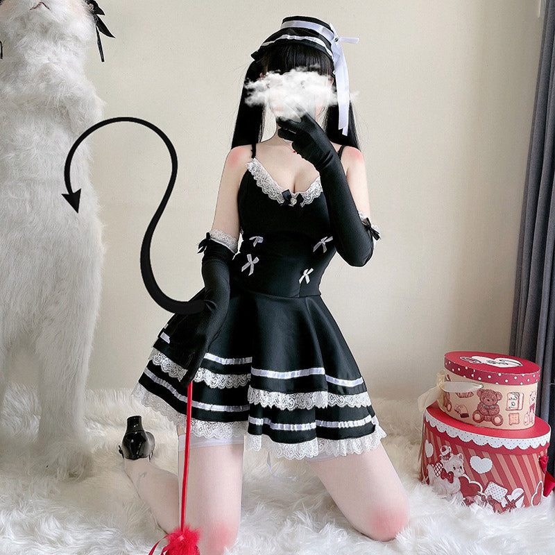 Y2K Gothic Lace Up Bow Lolita Dress modakawa