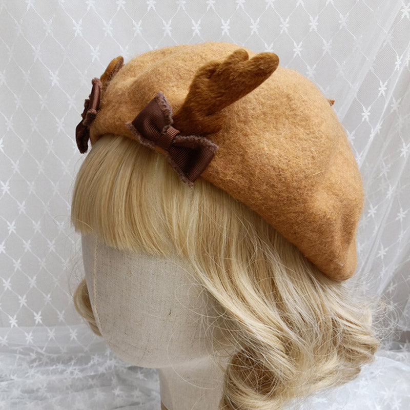 Vintage Deer Ears Lolita Beret Warm modakawa