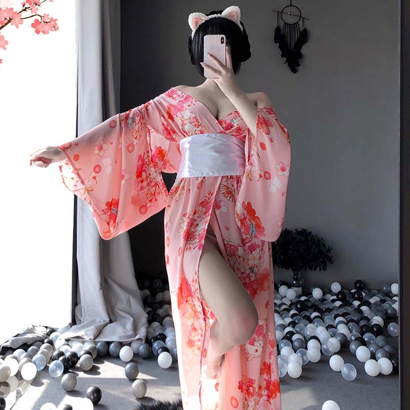 Sakura Kitty Pink Kimono Lingerie Dress Modakawa