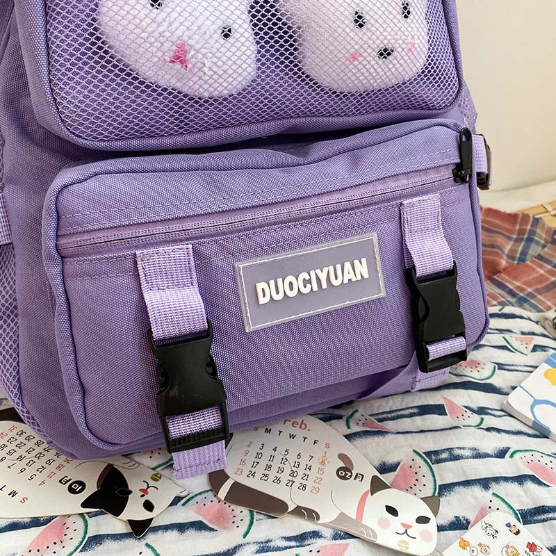 Cartoon Bunny Pattern Backpack with Mini Bag modakawa