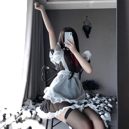 Kawaii Sexy Maid Apron Stockings Lingerie Dress Modakawa