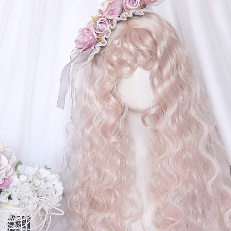 Sweet Long Curly Wig With Curly Bangs modakawa