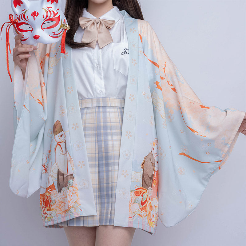 Cartoon Bunny Loose Cardigan Kimono Outerwear modakawa