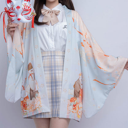 Cartoon Bunny Loose Cardigan Kimono Outerwear modakawa