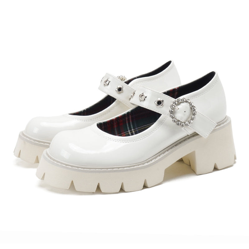 Round Toe Buckle Mary Janes Shoes modakawa