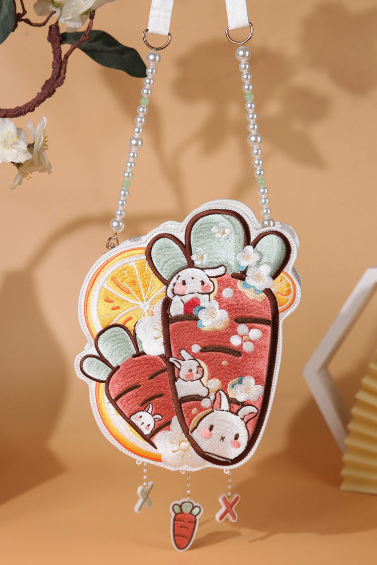 Multi-Color Bunny Carrot Lemon Crossbody Bag SpreePicky