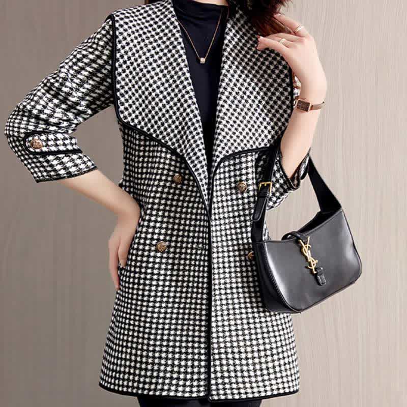 Elegant Print Sailor Collar Belted Coat modakawa