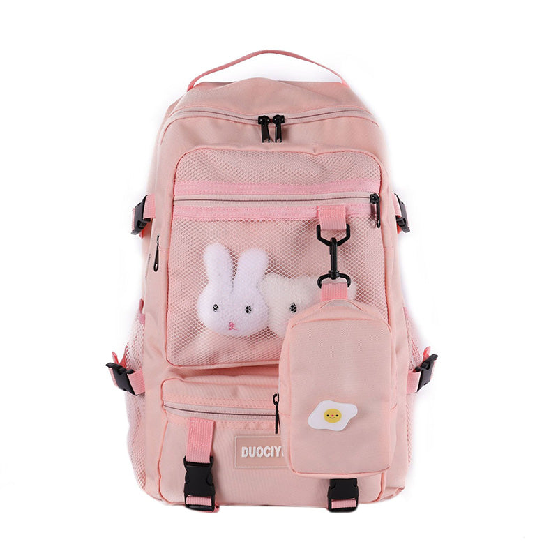 Cartoon Bunny Pattern Backpack with Mini Bag modakawa