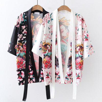 Anime Girl Vintage Kimono Outerwear Modakawa