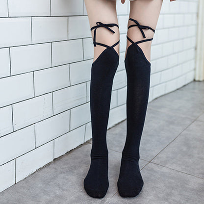 Classic Strap Over Knee Socks Modakawa