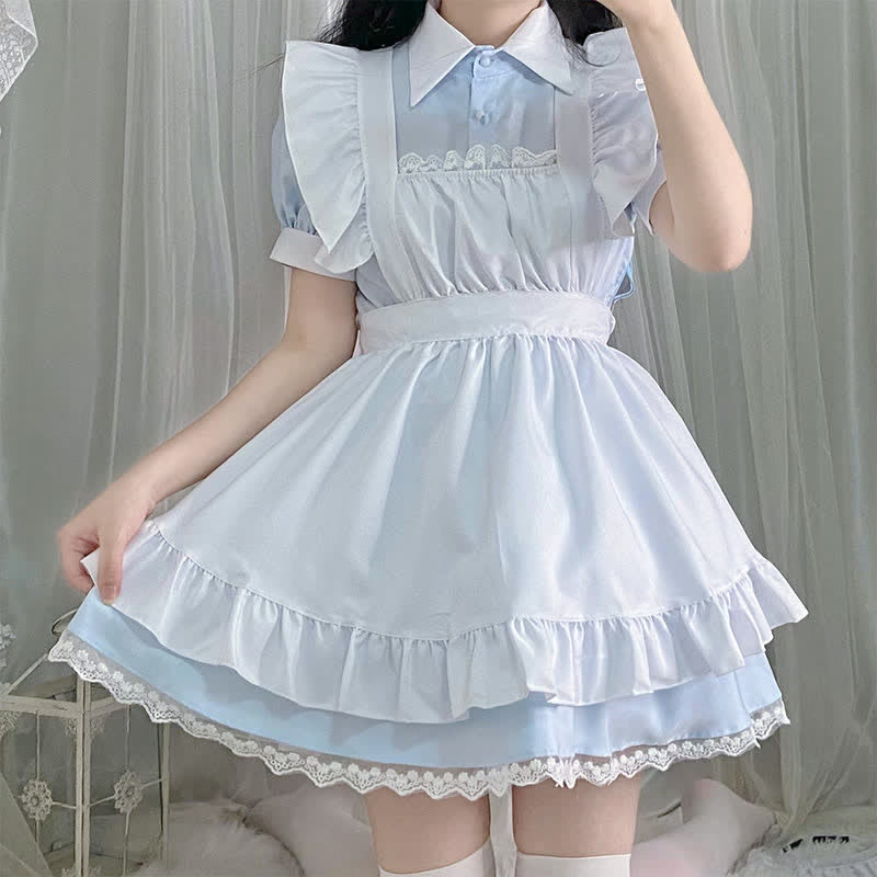 Kawaii Sweet Ruffled Maid Lolita Dress Modakawa