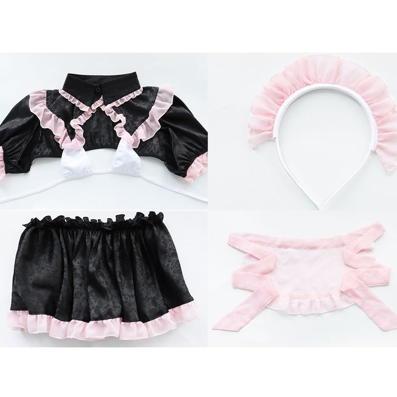 Cute Pink Lace Maid Lingerie Set modakawa