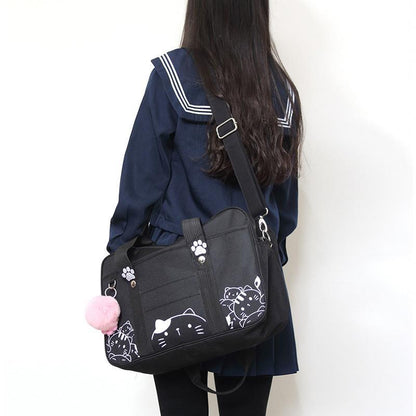 Kawaii JK Cat Cartoon Uniform Crossbody Bag Modakawa