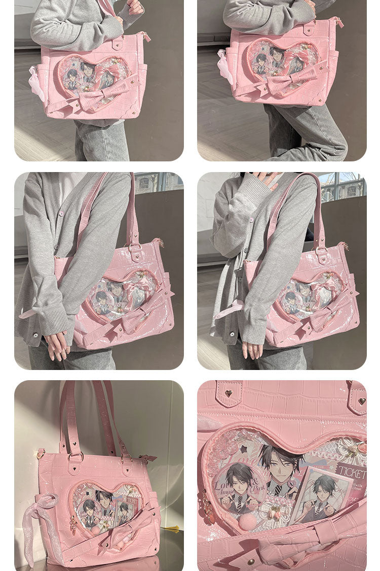 Transparent Love Bowknot Shoulder Bag SpreePicky