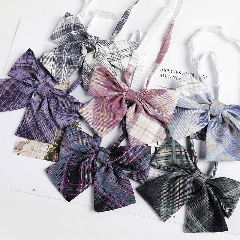 Plaid Japanese JK Bow Tie Shirt Accessories Modakawa