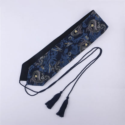 Vintage Print Tassel Lace Up Hanfu Waistband modakawa