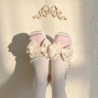 Elegant Bow Knot Lolita High-heeled Sandals Modakawa