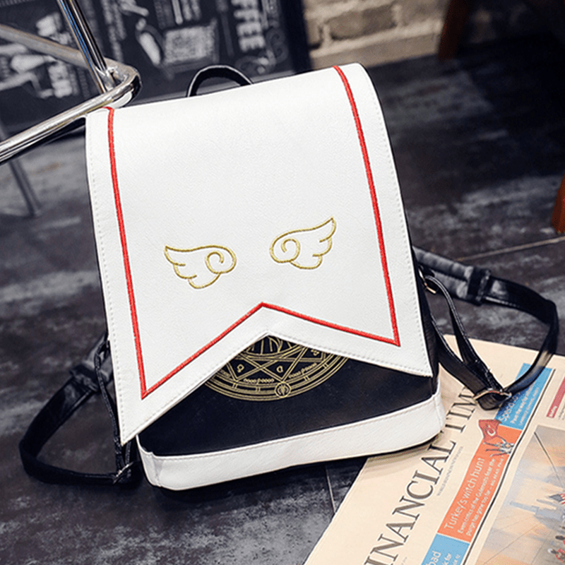 Wing Embroidery School Bags Cartoon Modakawa