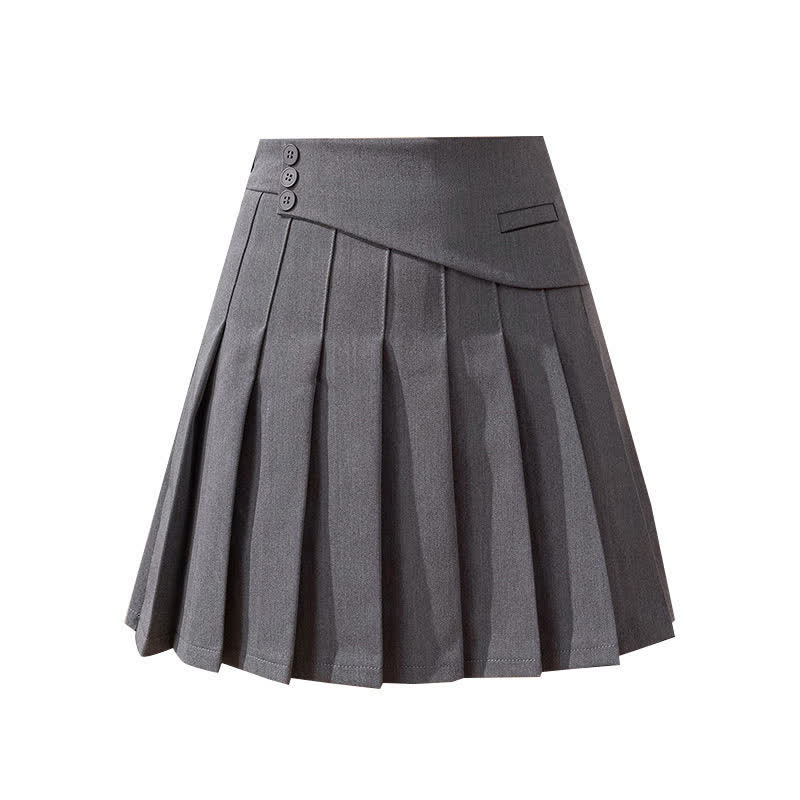 Flouncing Loose Shirt High Waist Pleated Skirt modakawa