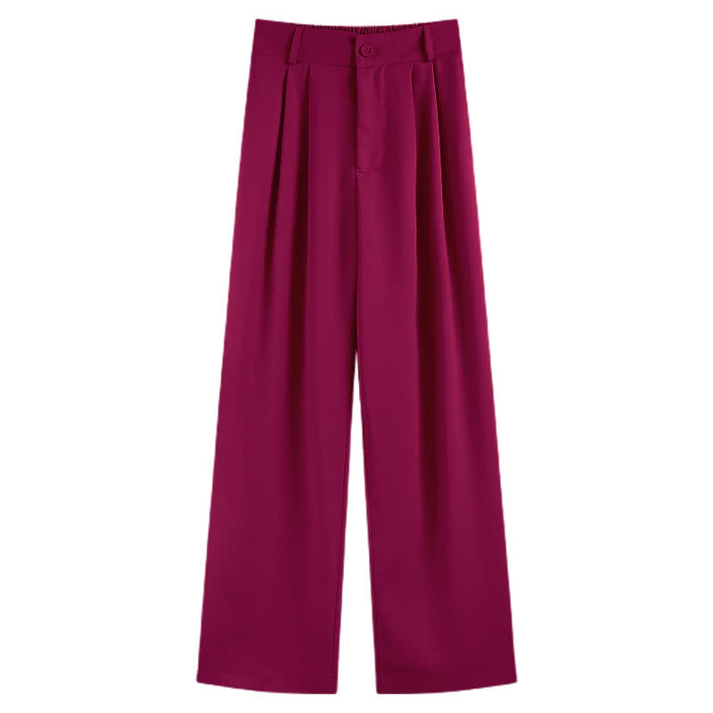 Pure Color Wide Leg Drape Suit Pants modakawa