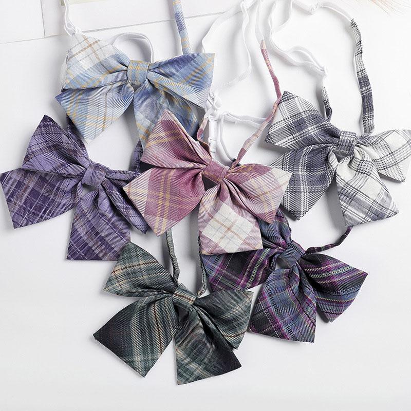 Plaid Japanese JK Bow Tie Shirt Accessories Modakawa