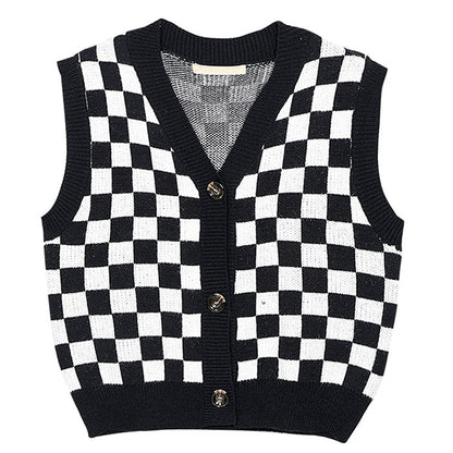 Casual Checkboard Vest Boogzel Clothing