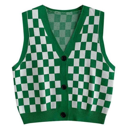 Casual Checkboard Vest Boogzel Clothing