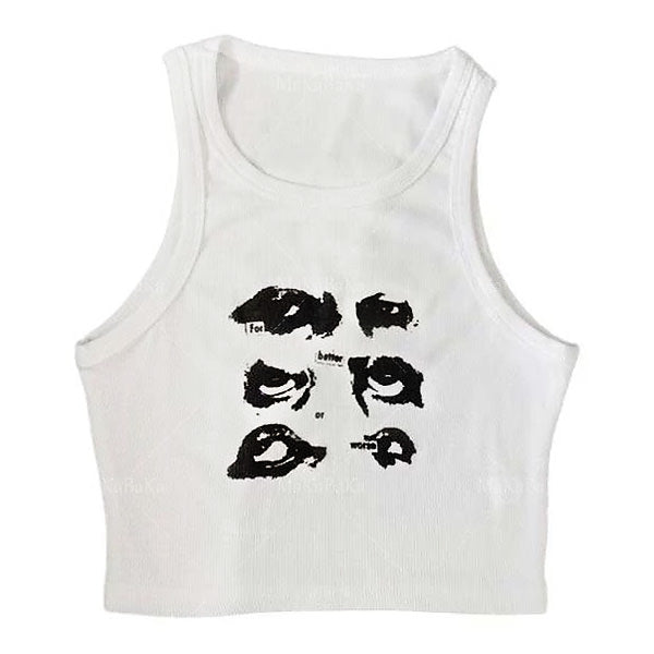 Eyes Print Tank Top SpreePicky