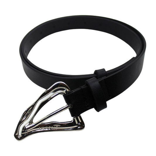 Black Asymmetrical Buckle Belt Boogzel Clothing