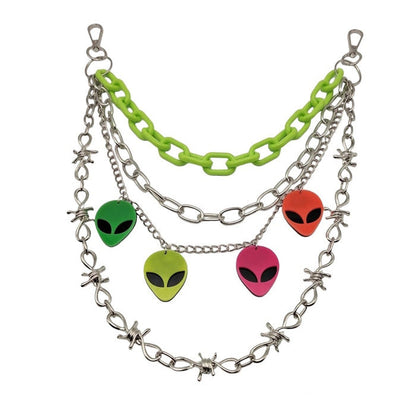 Colorful Alien Pant Chain Belt Boogzel Clothing