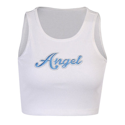 Angel Ribbed Short Top Boogzel Clothing