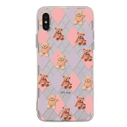 Bear Argyle Pattern iPhone Case Boogzel Clothing