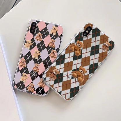 Bear Argyle Pattern iPhone Case Boogzel Clothing