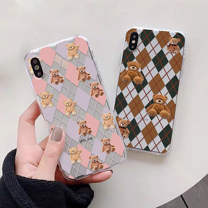 Bear Argyle Pattern iPhone Case Boogzel Clothing