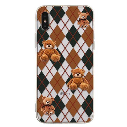 Bear Argyle Pattern iPhone Case Boogzel Clothing