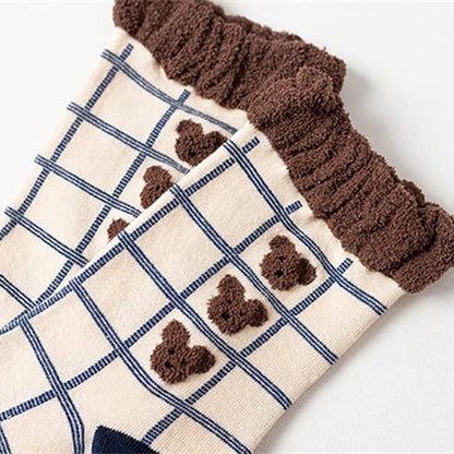 Bear Plaid Socks Boogzel Clothing