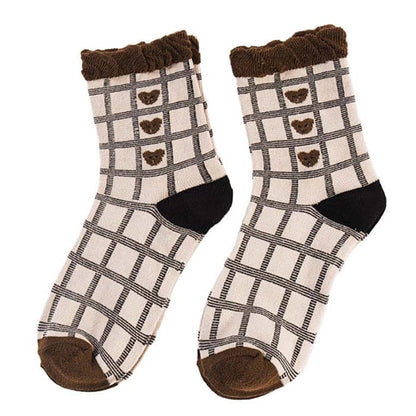 Bear Plaid Socks Boogzel Clothing