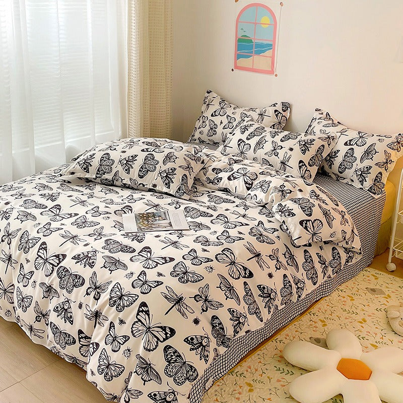 Black Butterfly Bedding Set SpreePicky