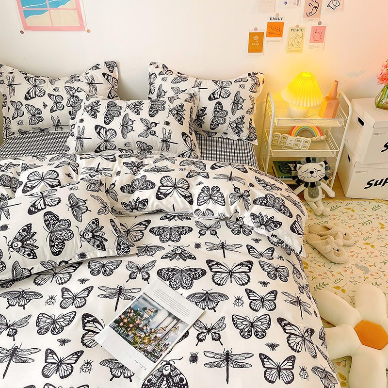 Black Butterfly Bedding Set SpreePicky