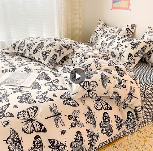 Black Butterfly Bedding Set SpreePicky