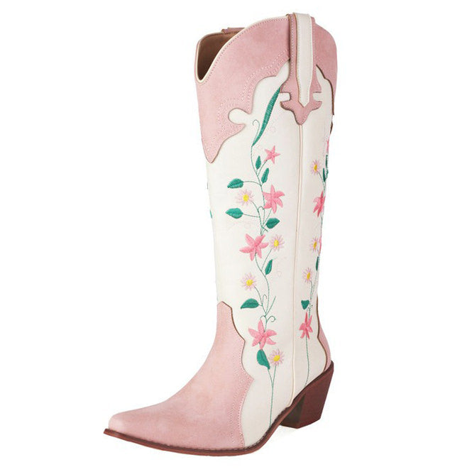 Pink Floral Cowboy Boots Boogzel Clothing