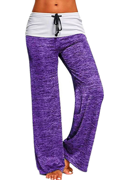 Grey Pants Drawstring Summer Cotton Patchwork Casual FashionChic