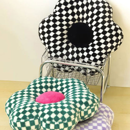 Kawaii Checkered Flower Pillow Boogzel Clothing