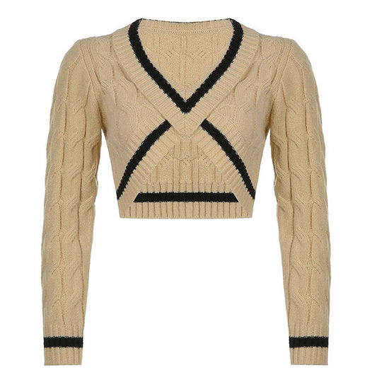 Coffee Cream Cropped Sweater Boogzel Clothing