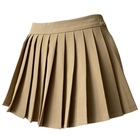 Coffee Cream Pleated Skirt Boogzel Clothing