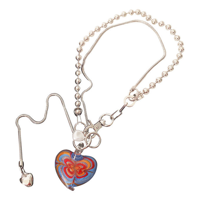 Colorful Heart Necklace Boogzel Clothing