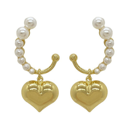 Mini Pearl Heart Earrings SpreePicky