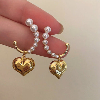 Mini Pearl Heart Earrings SpreePicky