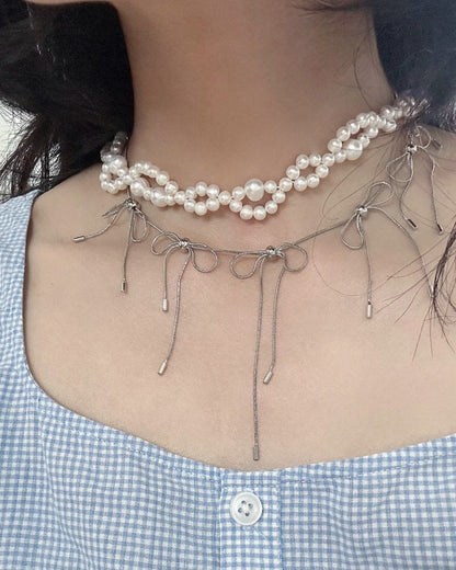 Silver Bows Choker SpreePicky